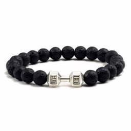 image-Natural Volcanic Stone Beads Bracelets Black Lava Men Women Bracelet Aromatherapy Essential Oil Diffuser Bangle