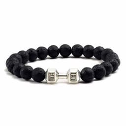 image-Natural Volcanic Stone Beads Bracelets Black Lava Men Women Bracelet Aromatherapy Essential Oil Diffuser Bangle