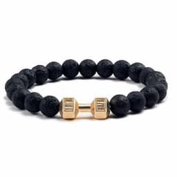 image-Natural Volcanic Stone Beads Bracelets Black Lava Men Women Bracelet Aromatherapy Essential Oil Diffuser Bangle