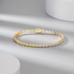 image-S925 Sterling Silver Two-tone Zircon Fashion All-match Bracelet