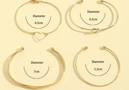 image-Vintage Gold Crystal Heart Letter Love Bangle Bracelet For Women Fashion Multi-layer Geometric Charm Bracelets Jewelry Gifts