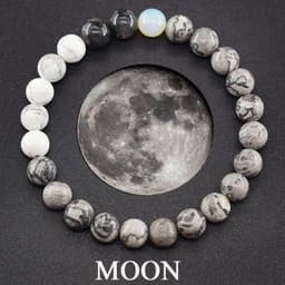 image-Fashion Jewelry Couples Bracelets Matte 10 Mm Stone Beads Bracelet Men Universe Energy Bangle Vintage Minimalist Elastic Jewelry Women