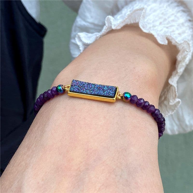 image-Natural Stone Woven Bracelet Mixed Shape Beads Bracelet Quartz Adjustable Rope Bracelets For Men Women Charm Fashion Jewelry