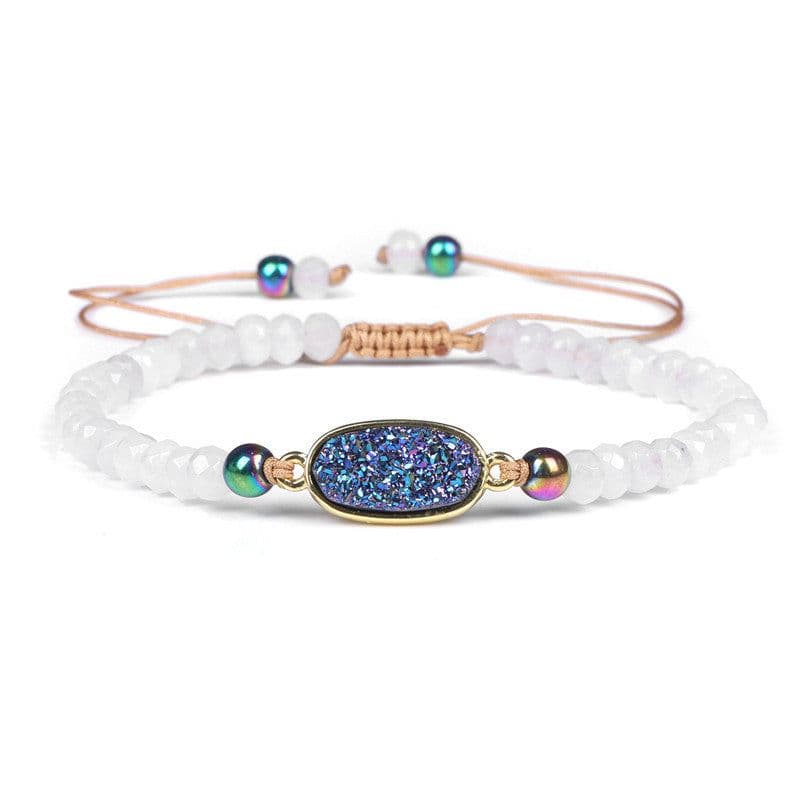 image-Natural Stone Woven Bracelet Mixed Shape Beads Bracelet Quartz Adjustable Rope Bracelets For Men Women Charm Fashion Jewelry