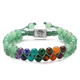 image-Fashion Jewelry 6mm 7 Chakra Stone Bead Yoga Meditation Bracelet Healing Crystal Double Layer Natural Gemstone Beaded Anxiety Bracelets For Women