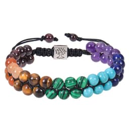 image-Fashion Jewelry 6mm 7 Chakra Stone Bead Yoga Meditation Bracelet Healing Crystal Double Layer Natural Gemstone Beaded Anxiety Bracelets For Women
