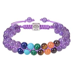 image-Fashion Jewelry 6mm 7 Chakra Stone Bead Yoga Meditation Bracelet Healing Crystal Double Layer Natural Gemstone Beaded Anxiety Bracelets For Women