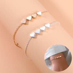 image-Fashion Jewelry Exquisite New Korean Fashion Temperament Simple Thin Chain Heart Bracelet For Women Girls Birthday Party Jewelry Gift