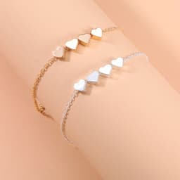 image-Fashion Jewelry Exquisite New Korean Fashion Temperament Simple Thin Chain Heart Bracelet For Women Girls Birthday Party Jewelry Gift