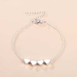 image-Fashion Jewelry Exquisite New Korean Fashion Temperament Simple Thin Chain Heart Bracelet For Women Girls Birthday Party Jewelry Gift