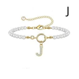 image-2024 New Fashion Toggle Clasp Initial Bracelet Women A-Z Letter Pendant 6mm Pearl Bracelet For Women Jewelry Gift