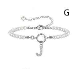image-2024 New Fashion Toggle Clasp Initial Bracelet Women A-Z Letter Pendant 6mm Pearl Bracelet For Women Jewelry Gift