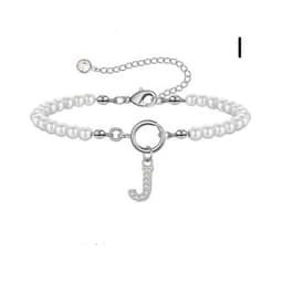 image-2024 New Fashion Toggle Clasp Initial Bracelet Women A-Z Letter Pendant 6mm Pearl Bracelet For Women Jewelry Gift