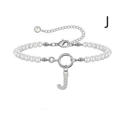 image-2024 New Fashion Toggle Clasp Initial Bracelet Women A-Z Letter Pendant 6mm Pearl Bracelet For Women Jewelry Gift