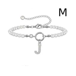 image-2024 New Fashion Toggle Clasp Initial Bracelet Women A-Z Letter Pendant 6mm Pearl Bracelet For Women Jewelry Gift