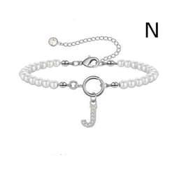 image-2024 New Fashion Toggle Clasp Initial Bracelet Women A-Z Letter Pendant 6mm Pearl Bracelet For Women Jewelry Gift