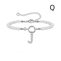 image-2024 New Fashion Toggle Clasp Initial Bracelet Women A-Z Letter Pendant 6mm Pearl Bracelet For Women Jewelry Gift