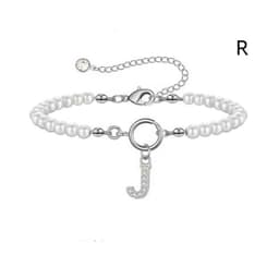 image-2024 New Fashion Toggle Clasp Initial Bracelet Women A-Z Letter Pendant 6mm Pearl Bracelet For Women Jewelry Gift