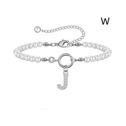 image-2024 New Fashion Toggle Clasp Initial Bracelet Women A-Z Letter Pendant 6mm Pearl Bracelet For Women Jewelry Gift