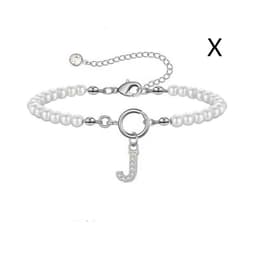 image-2024 New Fashion Toggle Clasp Initial Bracelet Women A-Z Letter Pendant 6mm Pearl Bracelet For Women Jewelry Gift