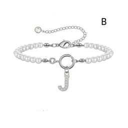 image-2024 New Fashion Toggle Clasp Initial Bracelet Women A-Z Letter Pendant 6mm Pearl Bracelet For Women Jewelry Gift