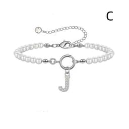 image-2024 New Fashion Toggle Clasp Initial Bracelet Women A-Z Letter Pendant 6mm Pearl Bracelet For Women Jewelry Gift