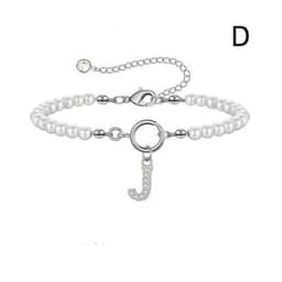 image-2024 New Fashion Toggle Clasp Initial Bracelet Women A-Z Letter Pendant 6mm Pearl Bracelet For Women Jewelry Gift