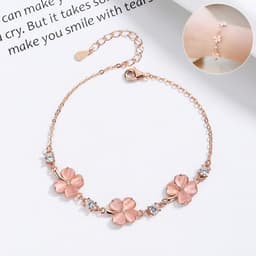 image-Fashion Jewelry Opal Crystal Gemstones Chain Bracelets For Women Femme Zircon Diamonds Rose Gold Jewelry Bijoux Mujer Cute Girlfriend Gifts