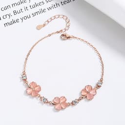image-Fashion Jewelry Opal Crystal Gemstones Chain Bracelets For Women Femme Zircon Diamonds Rose Gold Jewelry Bijoux Mujer Cute Girlfriend Gifts