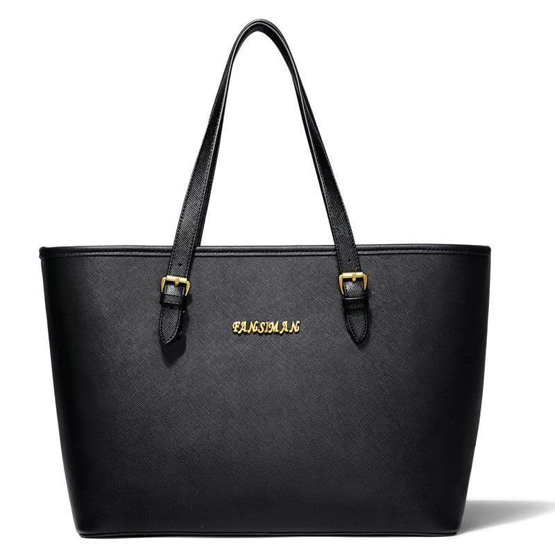 image-Women's Black Big Bag Portable European And American Ladies One Shoulder