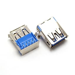 image-USB Female 3.0 AF Bend-foot Horizontal Socket 90 Degree A Female DIP Blue Glue A Female Connector Copper Shell Iron Shell