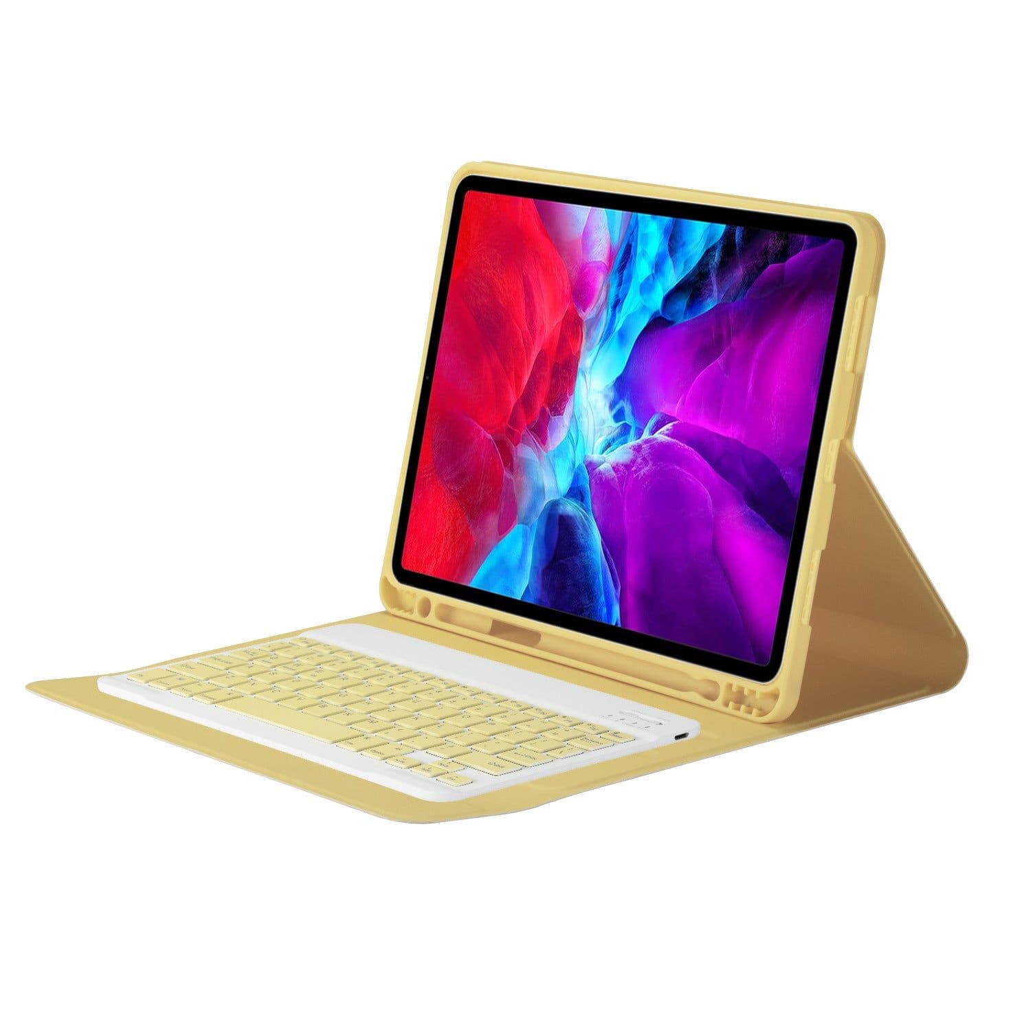 image-Compatible with Apple, Air10.9Ipad10.2 Pen Slot Bluetooth Keyboard Leather Case Pro9.7Air2Mini45 Detachable Keyboard Cover