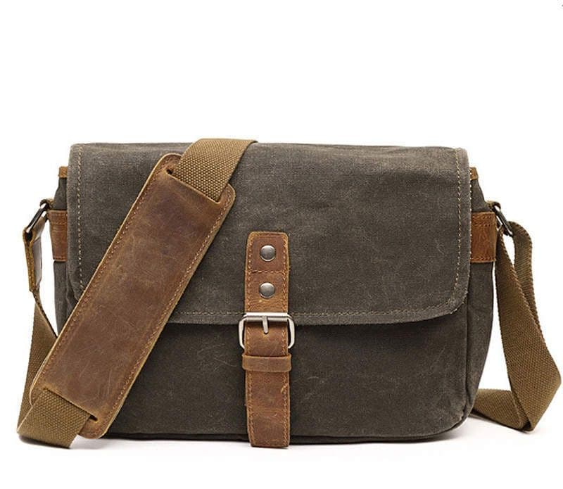 image-Retro Canvas Single Shoulder Camera Photo Messenger Men'S Business Men'S Chest Bag