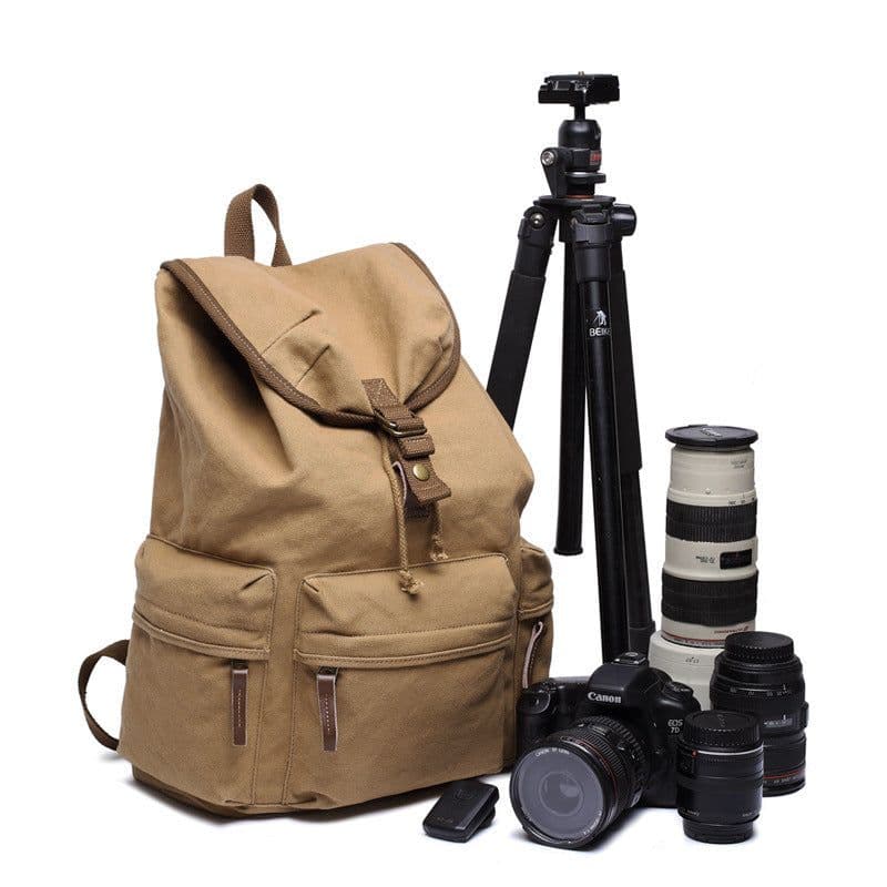 image-Recreational Shoulder Canvas Photo Bag With Large Capacity