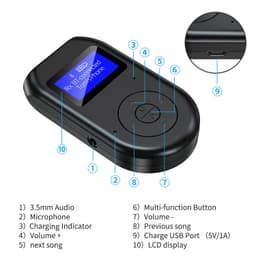 image-New LCD Bluetooth Adapter 5.0 USB Adapter