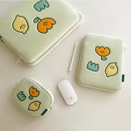 image-Niche Design Lemon Embroidery Flower Laptop Bag