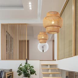 image-Nordic Bamboo Weaving B&B Inn Bamboo Art Chandelier
