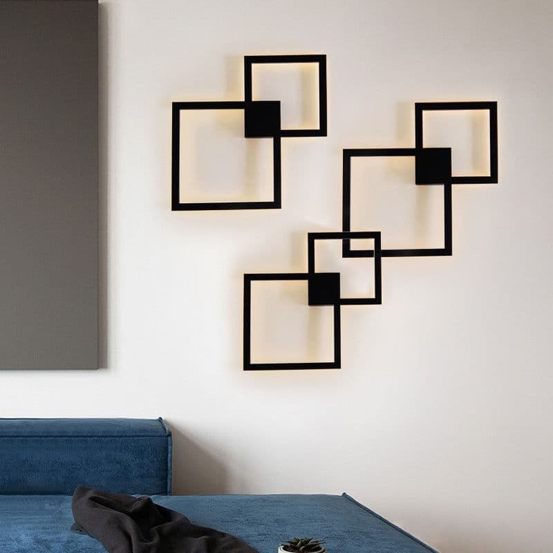 image-Modern Creative Geometric Square Aisle Wall Decoration Lamps
