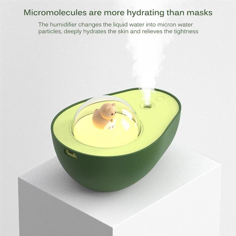 image-Avocado Mini Spray Humidifier USB Charging Night Light Portable Mist Sprayer For Home Car
