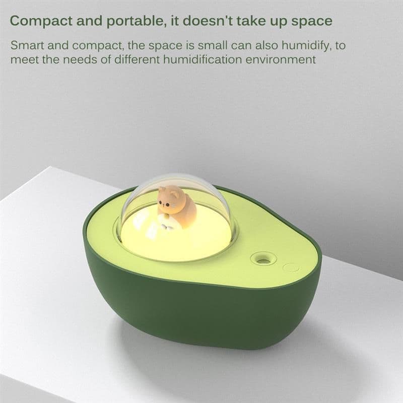 image-Avocado Mini Spray Humidifier USB Charging Night Light Portable Mist Sprayer For Home Car