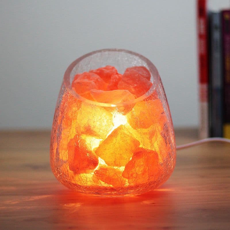 image-Crystal Salt Lamp Himalayan Rose Mine Salt Night Lamp Fashion Creative Decoration Small Table Lamp Bedroom Bedside Night