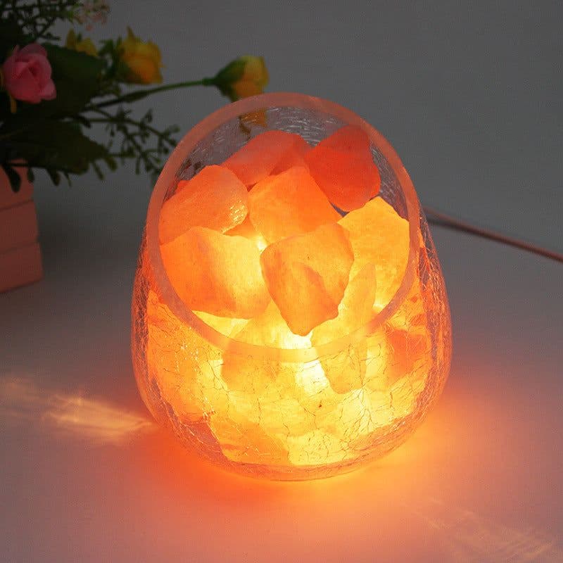 image-Crystal Salt Lamp Himalayan Rose Mine Salt Night Lamp Fashion Creative Decoration Small Table Lamp Bedroom Bedside Night