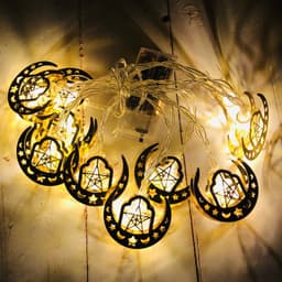 image-Muslim Ramadan Festival Battery Box Led String Lights Eid Mubarak Moon And Stars Interior Decoration Lights