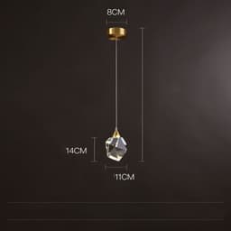 image-All Copper Light Luxury Crystal Chandelier Modern Minimalist Restaurant Three-Head Chandelier