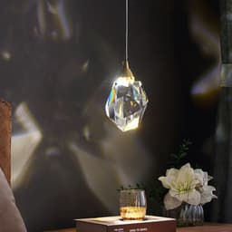 image-All Copper Light Luxury Crystal Chandelier Modern Minimalist Restaurant Three-Head Chandelier