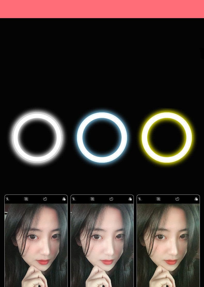 image-Mobile Phone Live Fill Light New Net Celebrity Live Light Integrated Folding Storage LED Ring Light Live Support