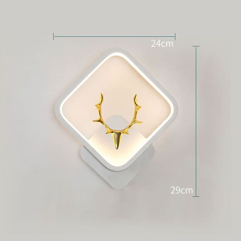 image-Art Deer Antler Wall Lamp Nordic Remote Control Dimmable Wall Lights