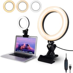 image-Straight Desktop Clip Live Broadcast Beauty 8 Inch 6 Inch Fill Light Computer Camera Ring Fill Light