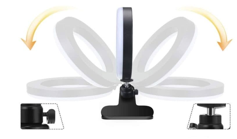 image-Straight Desktop Clip Live Broadcast Beauty 8 Inch 6 Inch Fill Light Computer Camera Ring Fill Light