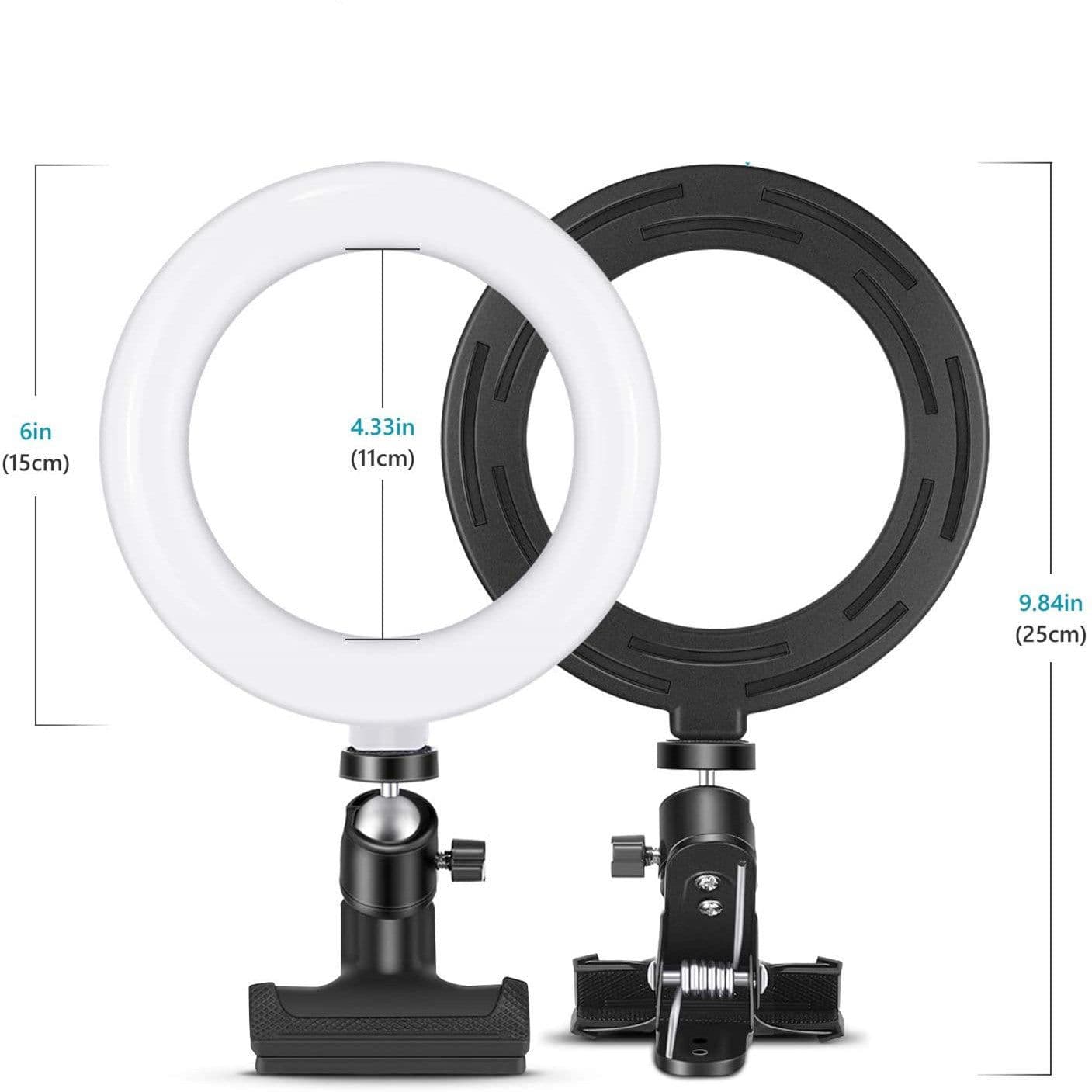 image-Straight Desktop Clip Live Broadcast Beauty 8 Inch 6 Inch Fill Light Computer Camera Ring Fill Light
